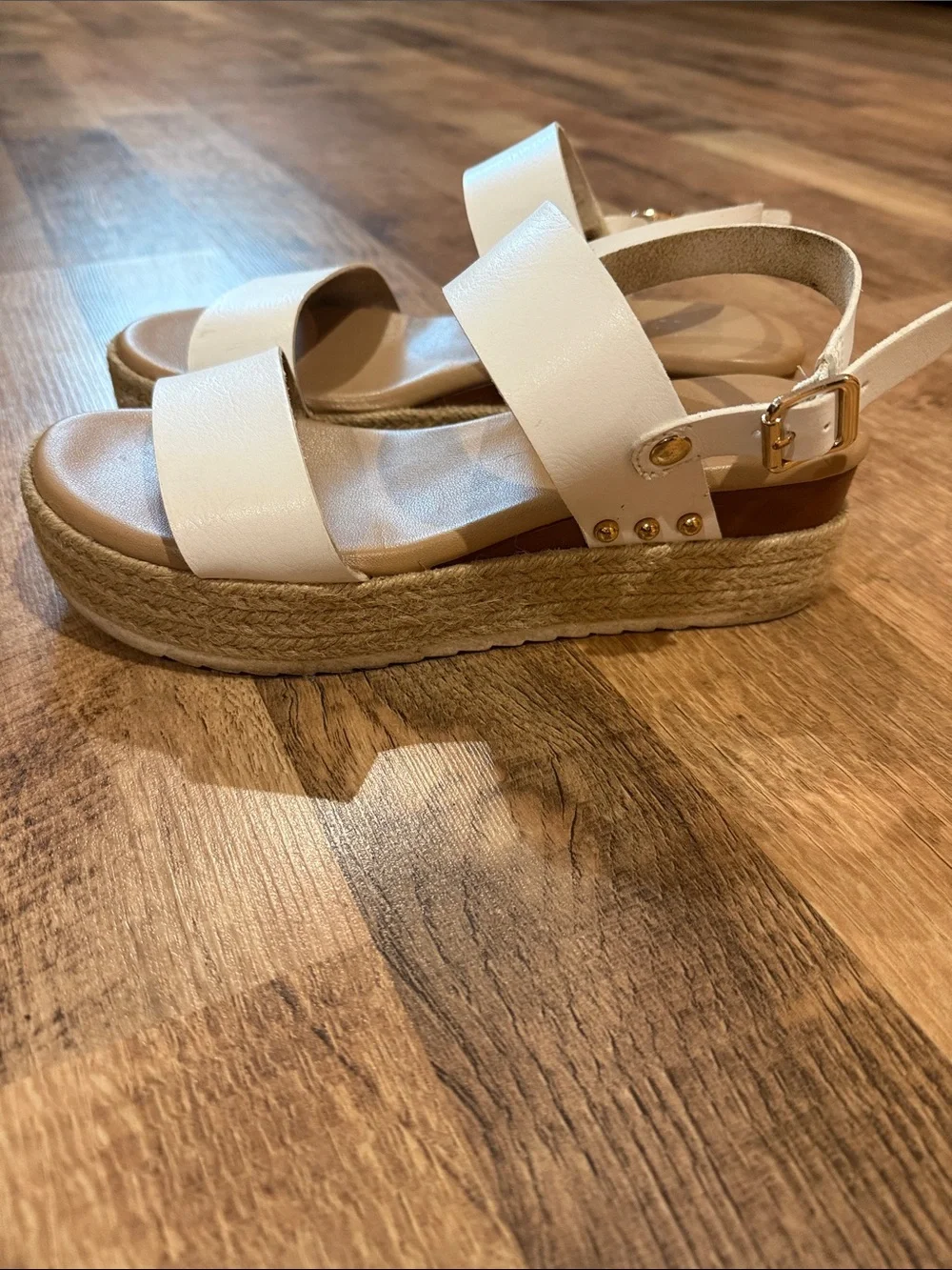 Women’s White Platform Espadrille Sandals - Size 8